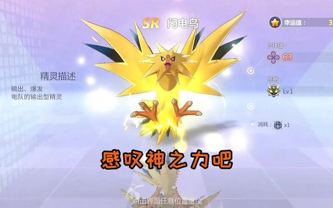 口袋妖怪闪电鸟怎么抓